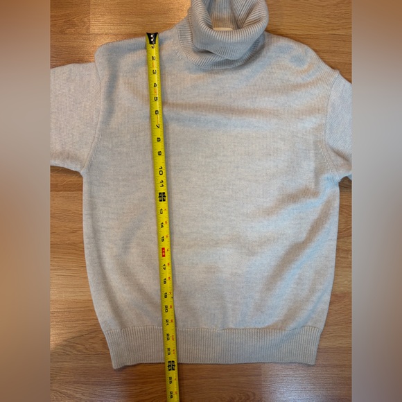 Wilfred Free Light Oatmeal Color 100% Merino Wool Turtleneck Sweater Size XS/S - Picture 7 of 9